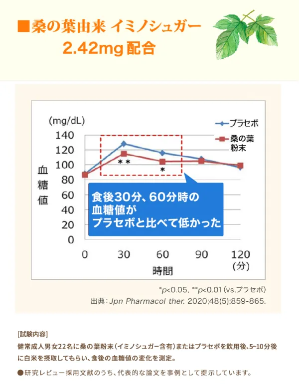 桑の葉由来イミノシュガーが血糖値を下げる